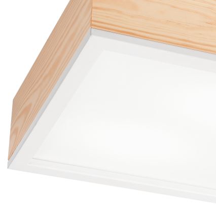 Φωτιστικό οροφής NATURAL SQUARE 2xE27/15W/230V 31x31 cm πεύκο/λευκό