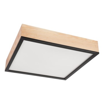 Φωτιστικό οροφής NATURAL SQUARE 4xE27/15W/230V 48x48 cm πεύκο/μαύρο