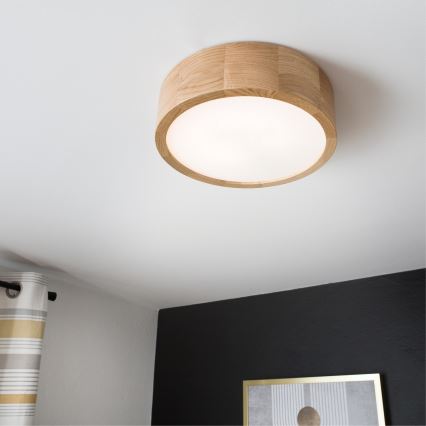 Φωτιστικό οροφής OAK 1xE27/60W/230V, σε απόχρωση δρυός, Ø 27,5 εκ.