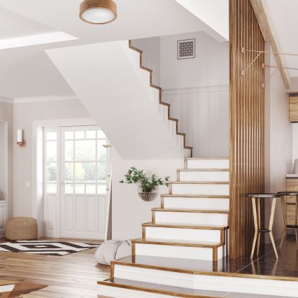 Φωτιστικό οροφής OAK 1xE27/60W/230V, σε απόχρωση δρυός, Ø 27,5 εκ.