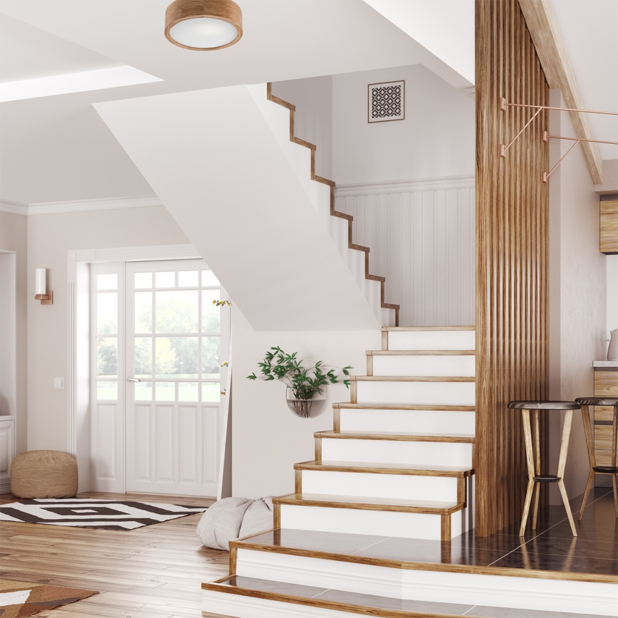 Φωτιστικό οροφής OAK 1xE27/60W/230V, σε απόχρωση δρυός, Ø 27,5 εκ.