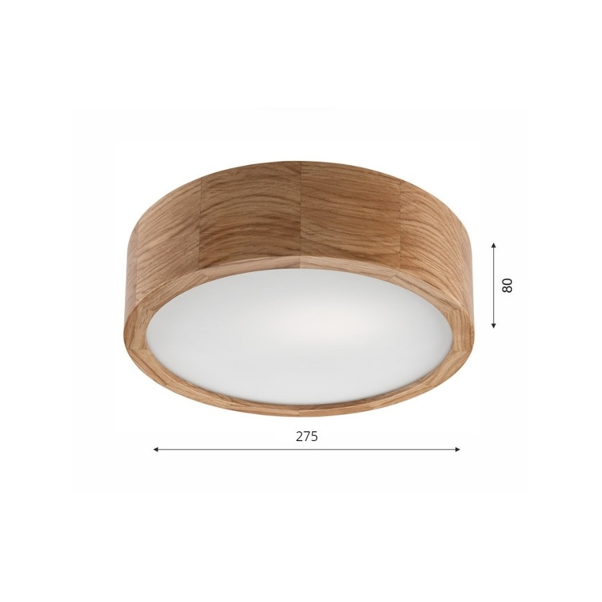 Φωτιστικό οροφής OAK 1xE27/60W/230V, σε απόχρωση δρυός, Ø 27,5 εκ.