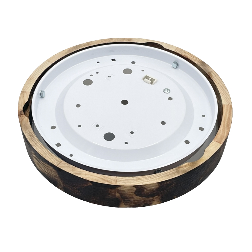 Φωτιστικό οροφής OAK SMOKY SLIM 1xE27/15W/230V διάμ. 27 cm δρυς/σκούρο καφέ