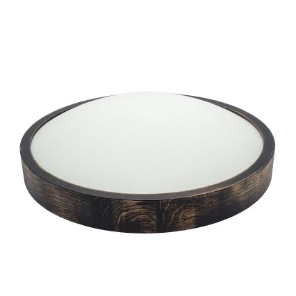 Φωτιστικό οροφής OAK SMOKY SLIM 2xE27/15W/230V Ø 37 εκ. βελανιδιά/σκούρο καφέ