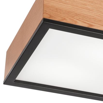 Φωτιστικό οροφής OAK SQUARE 2xE27/15W/230V 31x31 cm δρυς/μαύρο