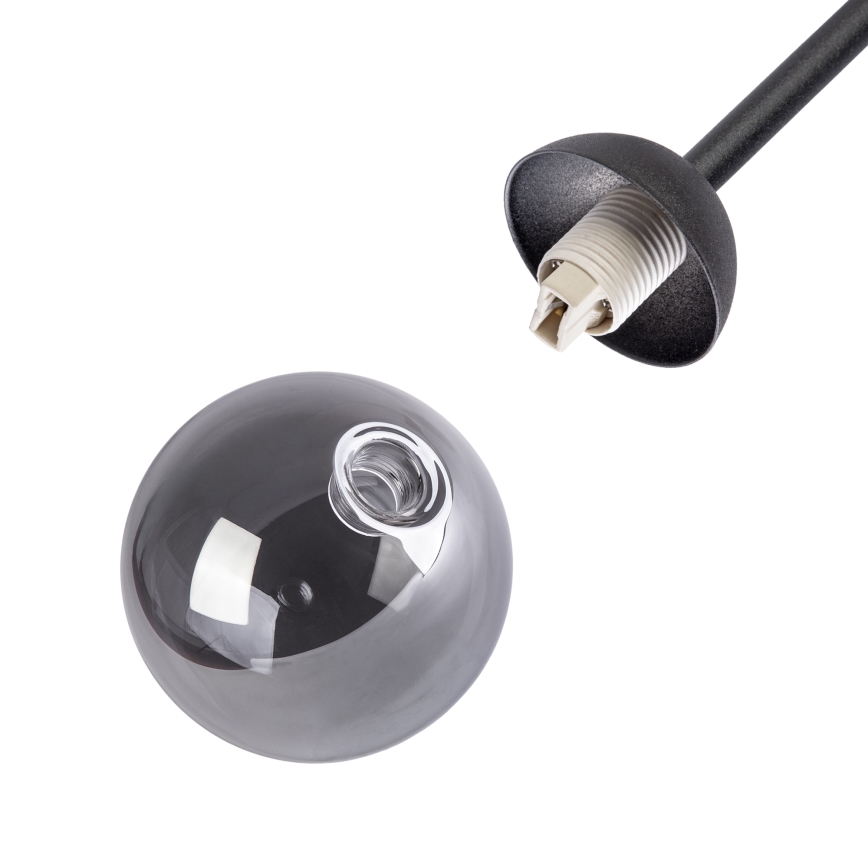 Φωτιστικό οροφής OBSIDIAN 4xG9/10W/230V μαύρο/καπνιστό γκρι