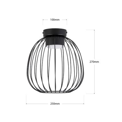 Φωτιστικό οροφής OVELLA 1xGX53/10W/230V, διάμ. 25 cm, μαύρο