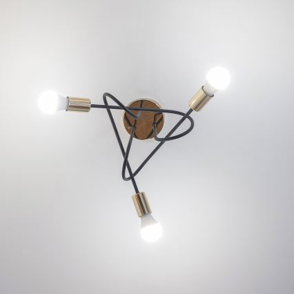 Φωτιστικό οροφής OXFORD 3xE27/15W/230V χρυσό/μαύρο