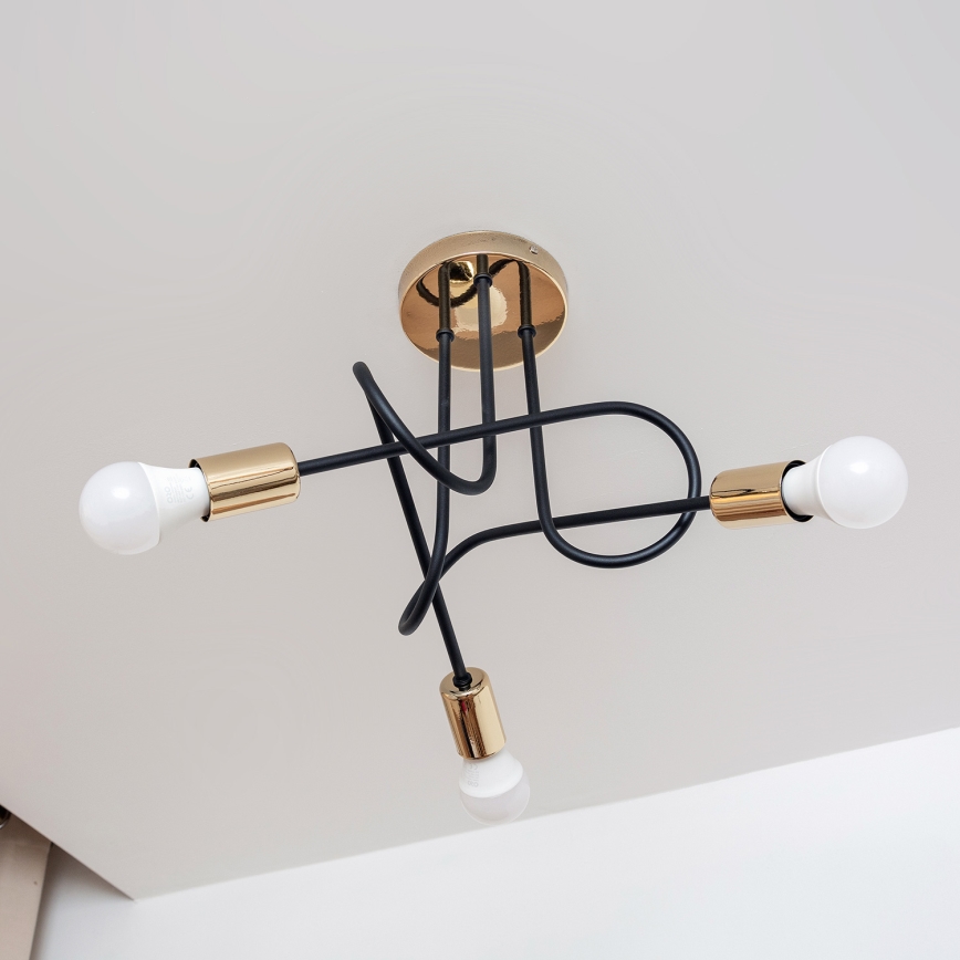 Φωτιστικό οροφής OXFORD 3xE27/15W/230V χρυσό/μαύρο