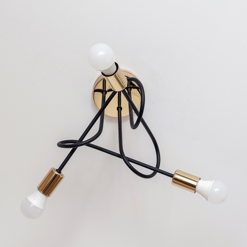 Φωτιστικό οροφής OXFORD 3xE27/15W/230V χρυσό/μαύρο