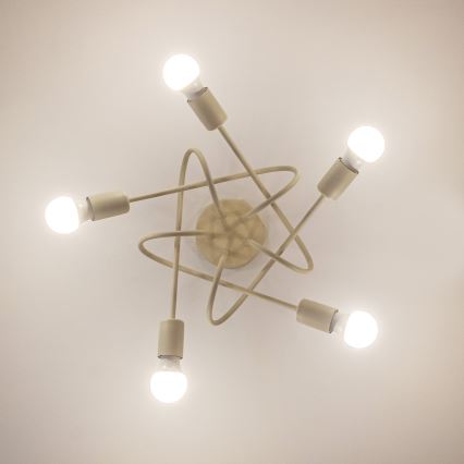 Φωτιστικό οροφής OXFORD 5xE27/15W/230V σε κρεμ απόχρωση