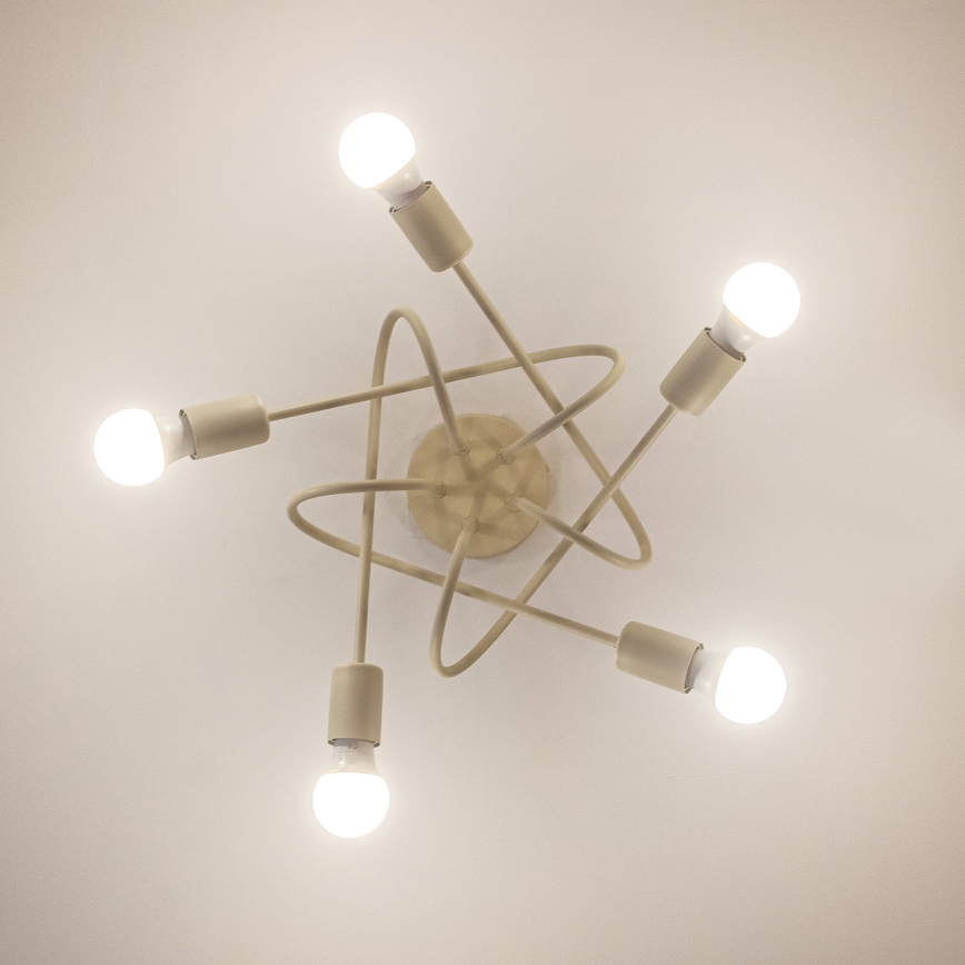 Φωτιστικό οροφής OXFORD 5xE27/15W/230V σε κρεμ απόχρωση