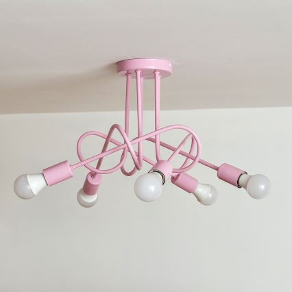 Φωτιστικό οροφής OXFORD 5xE27/15W/230V ροζ