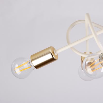 Φωτιστικό οροφής OXFORD 5xE27/15W/230V ορείχαλκος/λευκό