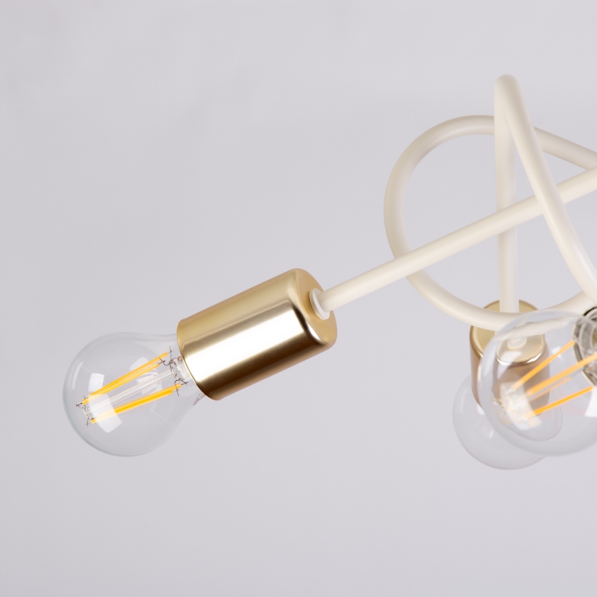 Φωτιστικό οροφής OXFORD 5xE27/15W/230V ορείχαλκος/λευκό
