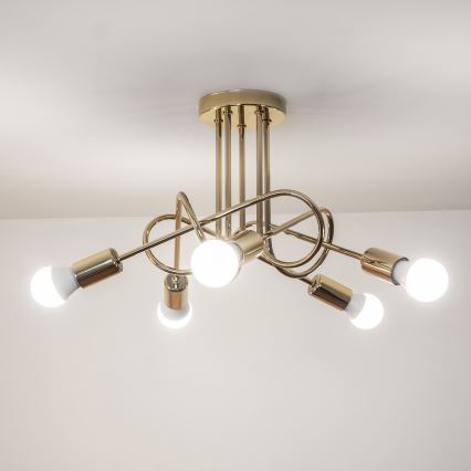 Φωτιστικό οροφής OXFORD 5xE27/15W/230V χρυσό