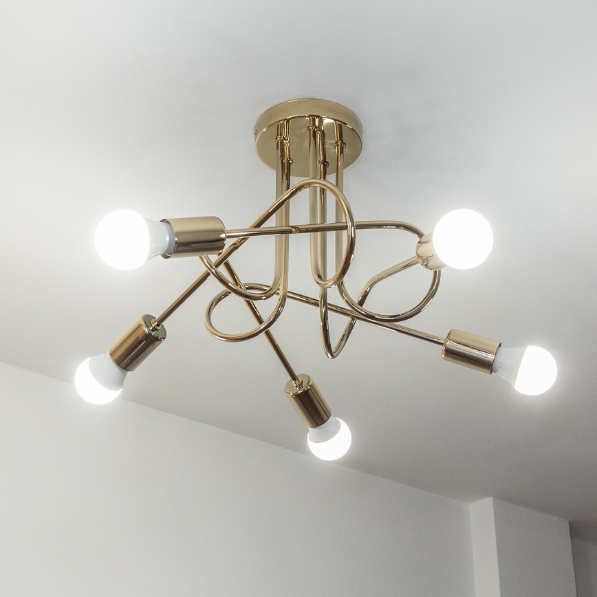 Φωτιστικό οροφής OXFORD 5xE27/15W/230V χρυσό