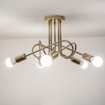 Φωτιστικό οροφής OXFORD 5xE27/15W/230V χρυσό