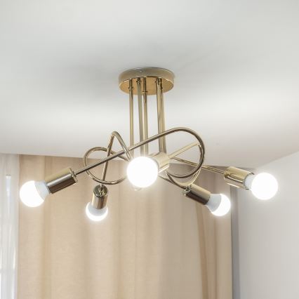 Φωτιστικό οροφής OXFORD 5xE27/15W/230V χρυσό