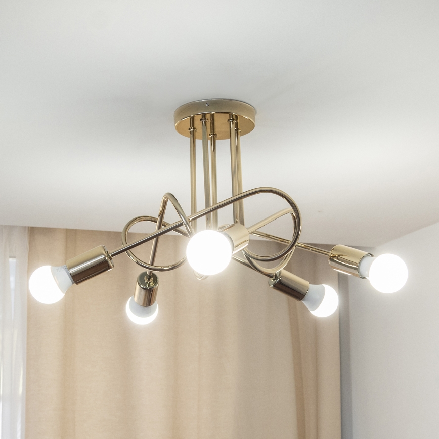 Φωτιστικό οροφής OXFORD 5xE27/15W/230V χρυσό