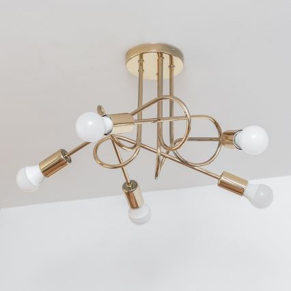 Φωτιστικό οροφής OXFORD 5xE27/15W/230V χρυσό