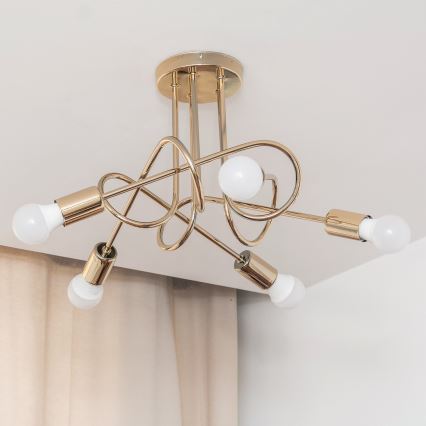 Φωτιστικό οροφής OXFORD 5xE27/15W/230V χρυσό