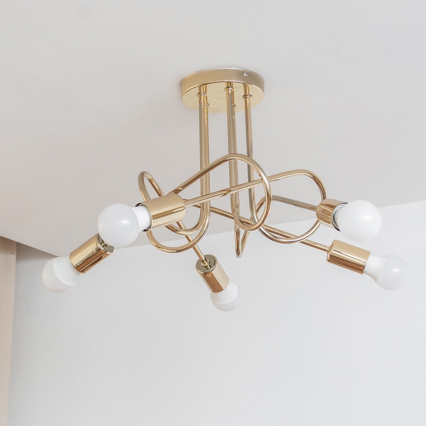 Φωτιστικό οροφής OXFORD 5xE27/15W/230V χρυσό