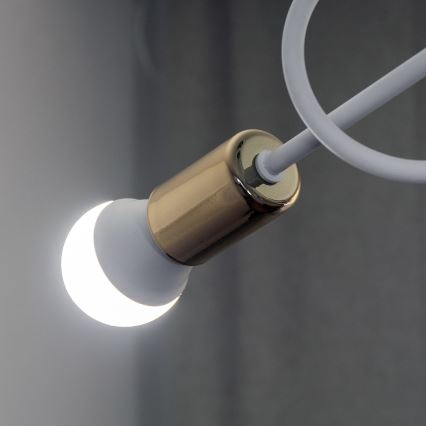 Φωτιστικό οροφής OXFORD επιφανειακής στερέωσης 5xE27/15W/230V χρυσό/λευκό