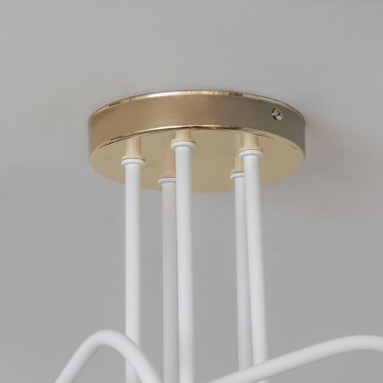 Φωτιστικό οροφής OXFORD επιφανειακής στερέωσης 5xE27/15W/230V χρυσό/λευκό
