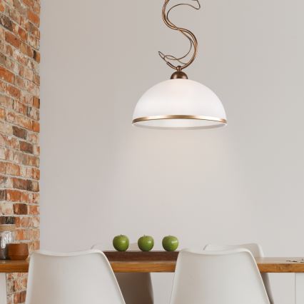 Φωτιστικό οροφής σε ράβδο COBRA 1xE27/60W/230V Ø 30 εκ. μπρονζέ/πατίνα