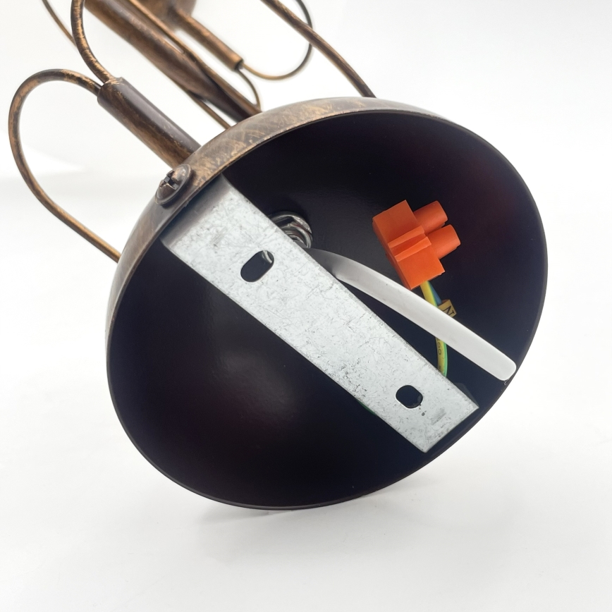 Φωτιστικό οροφής σε ράβδο COBRA 1xE27/60W/230V Ø 30 εκ. μπρονζέ/πατίνα