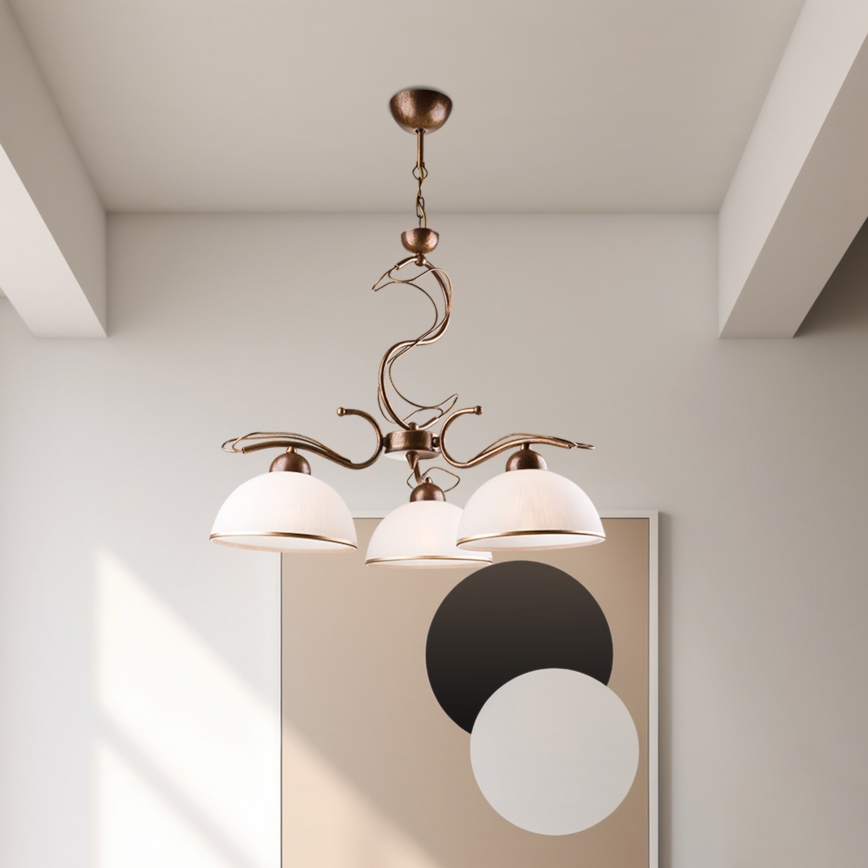 Φωτιστικό οροφής σε ράβδο COBRA 3xE27/60W/230V μπρονζέ/πατίνα