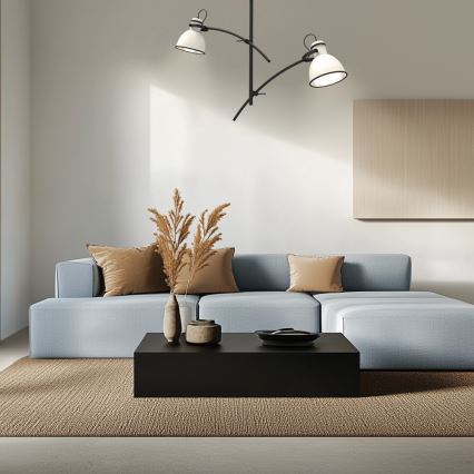 Φωτιστικό οροφής σε ράβδο ZUMBA 2xE27/60W/230V λευκό/μαύρο