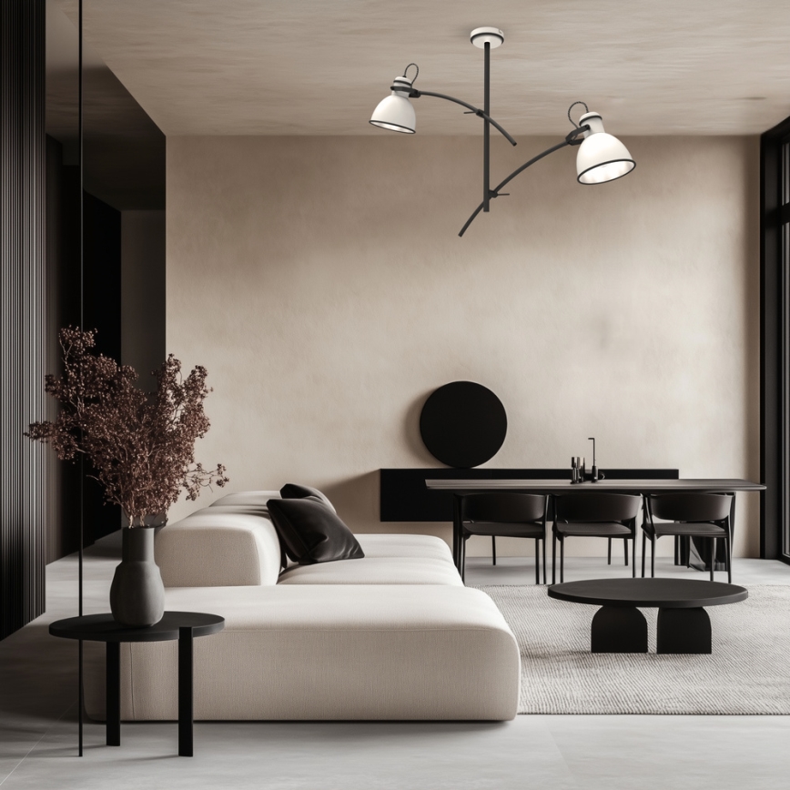 Φωτιστικό οροφής σε ράβδο ZUMBA 2xE27/60W/230V λευκό/μαύρο