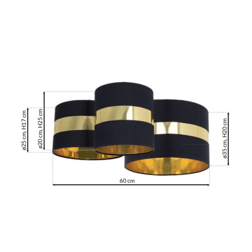 Φωτιστικό οροφής PALMIRA 3xE27/60W/230V