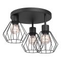 Φωτιστικό οροφής PARKLA 3xE27/15W/230V μαύρο