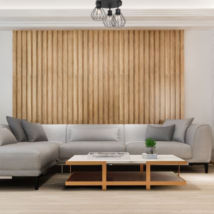 Φωτιστικό οροφής PARKLA 3xE27/15W/230V μαύρο