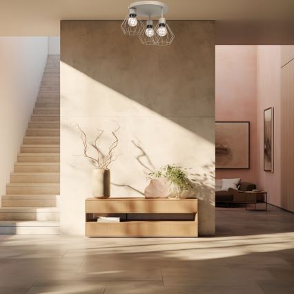 Φωτιστικό οροφής PARKLA 3xE27/15W/230V μπεζ