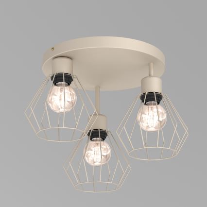 Φωτιστικό οροφής PARKLA 3xE27/15W/230V μπεζ