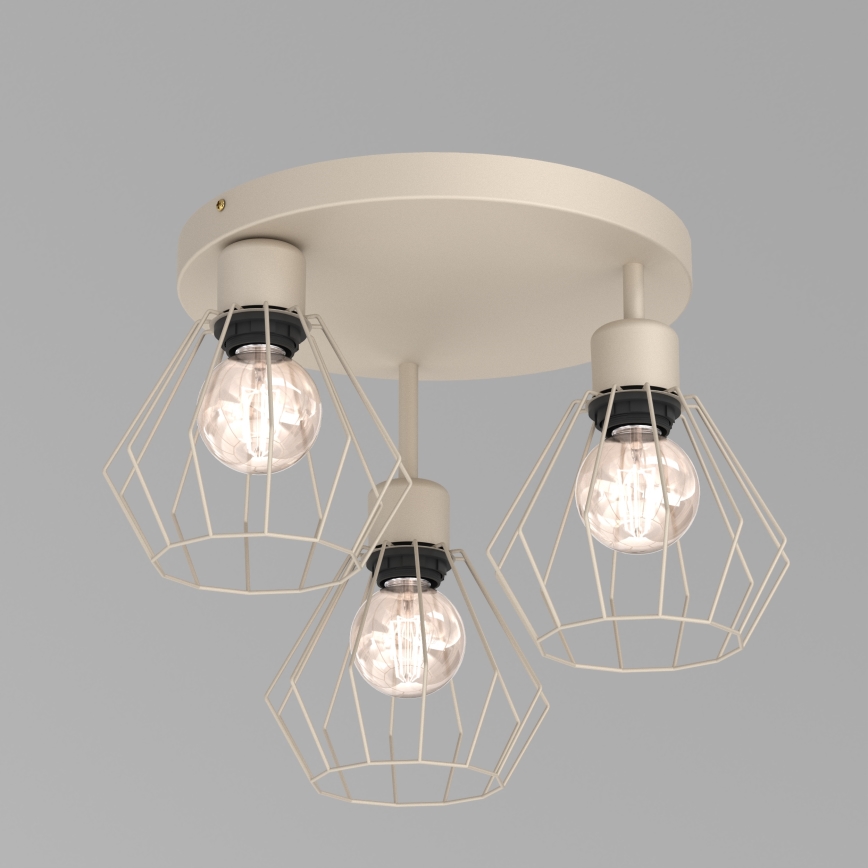 Φωτιστικό οροφής PARKLA 3xE27/15W/230V μπεζ