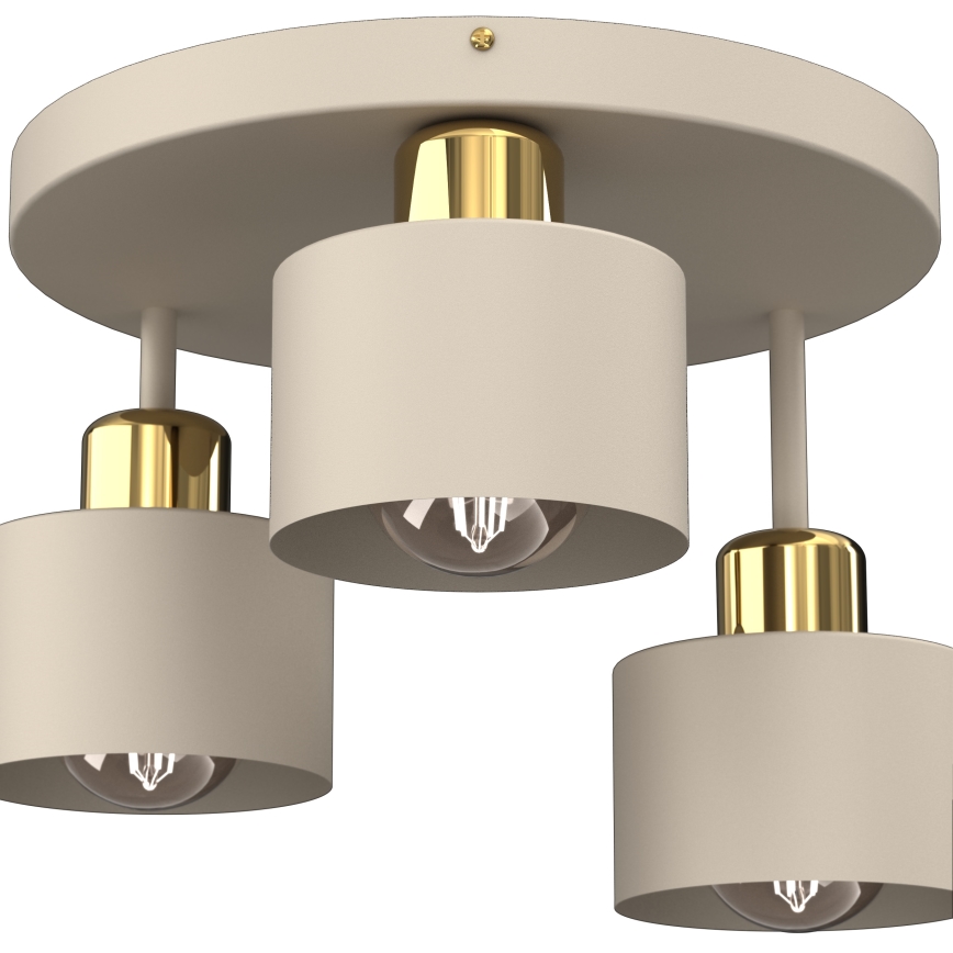 Φωτιστικό οροφής PARKLA 3xE27/15W/230V μπεζ/χρυσό