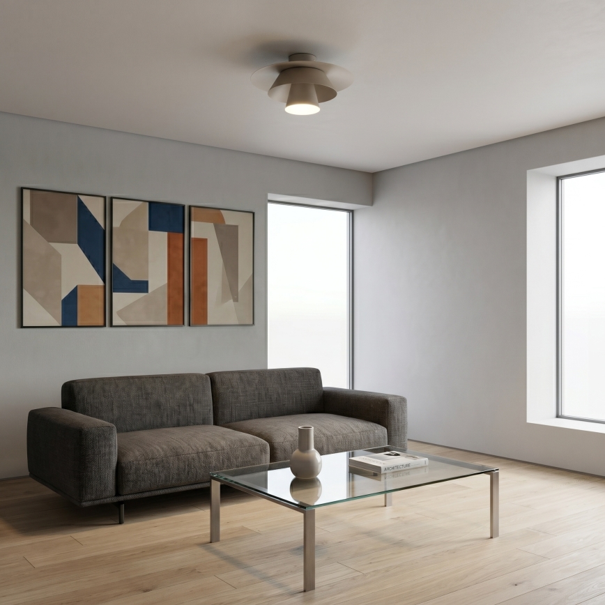 Φωτιστικό οροφής PLATO 1xE27/15W/230V Ø 32 cm μπεζ