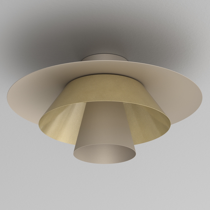 Φωτιστικό οροφής PLATO 1xE27/15W/230V Ø 32 εκ. μπεζ/χρυσό