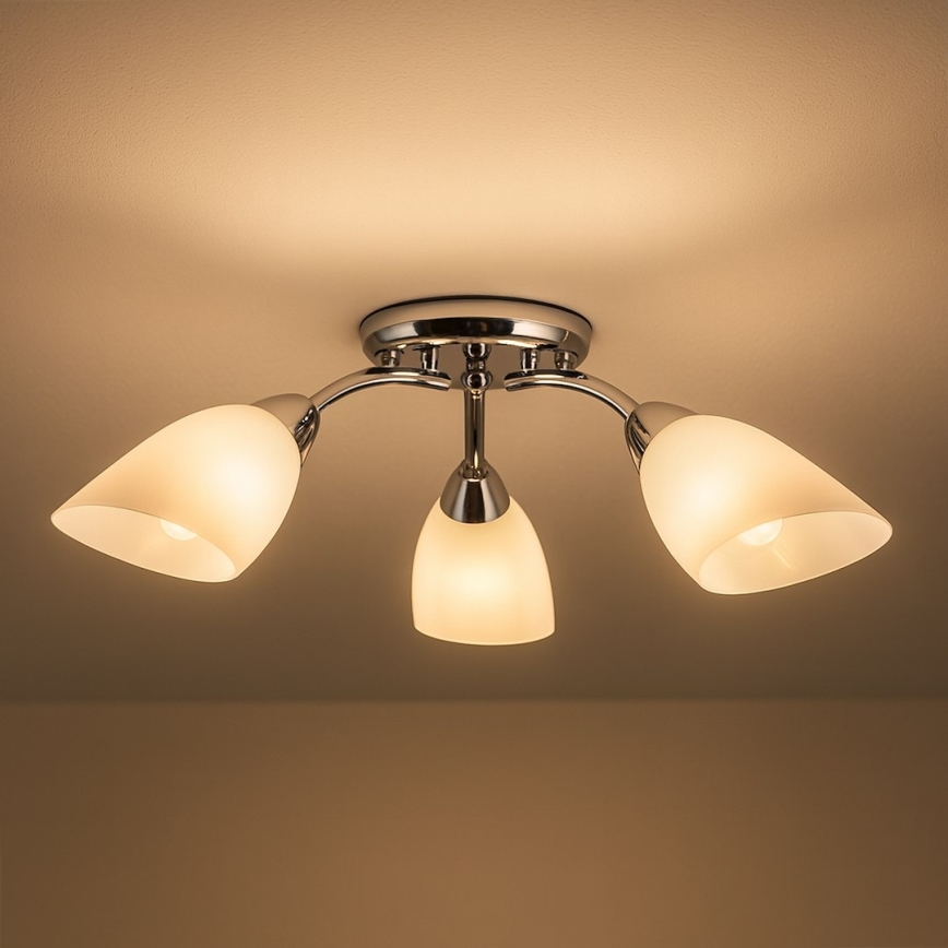 Φωτιστικό οροφής PORTOS 3xE14/10W/230V γυαλιστερό χρώμιο