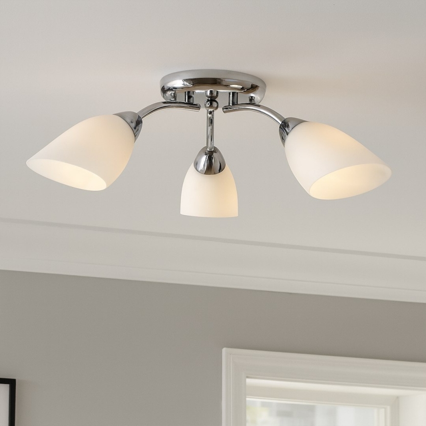 Φωτιστικό οροφής PORTOS 3xE14/10W/230V γυαλιστερό χρώμιο