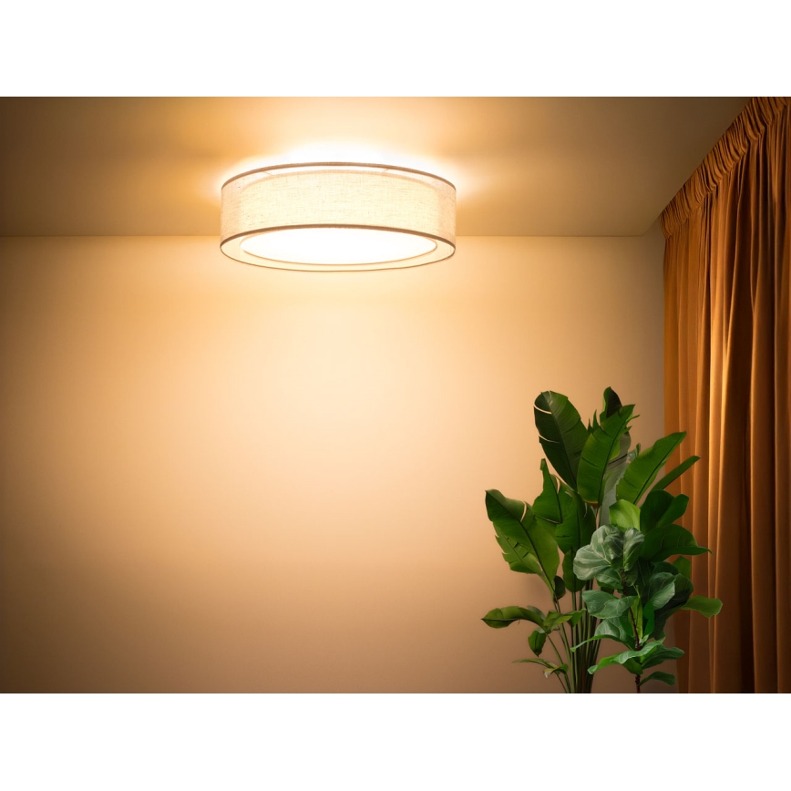 Φωτιστικό οροφής PURO 2xE27/40W/230V Ø 50 cm μπεζ