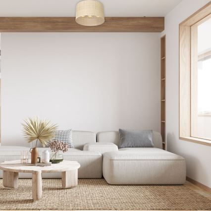 Πλαφονιέρα RATTAN επιτοίχια 3xE27/60W/230V ρατάν