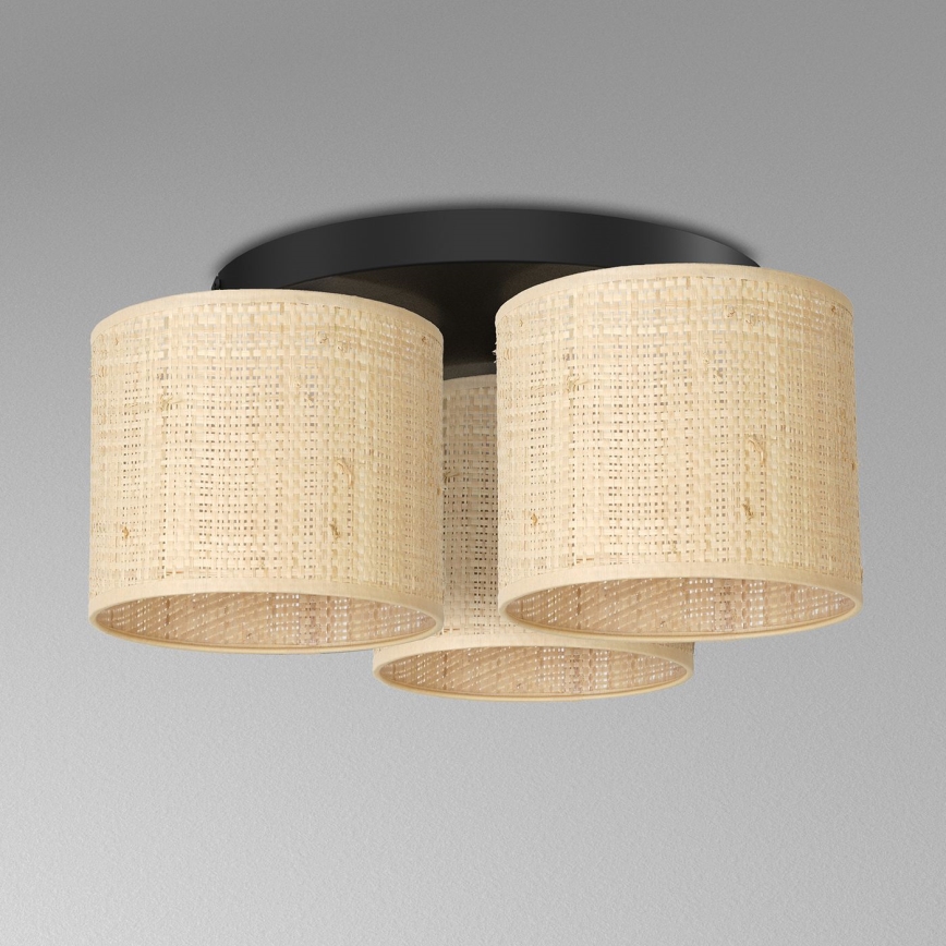 Πλαφονιέρα RATTAN επιτοίχια 3xE27/60W/230V ρατάν