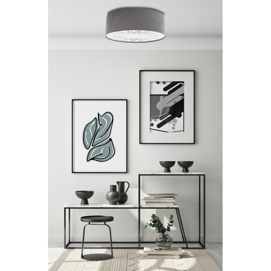 Φωτιστικό οροφής RAYS 2xE27/60W/230V διάμετρος 40 cm γκρι