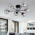 Φωτιστικό οροφής ROMA 6xE14/10W/230V μαύρο/καπνιστό